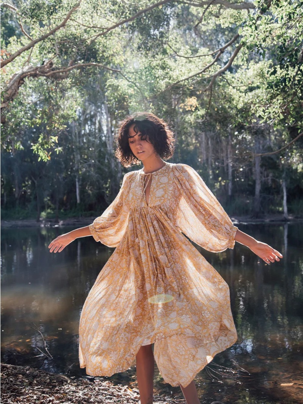 Daughters of India Kyra Midi Dress Cumin - Picture 3 of 5